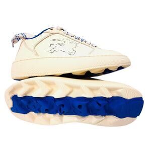 BURBERRY VANILLA Sneaker Huge Laces, Blue Burberry Sole W Size 6 NEW w/Box $900